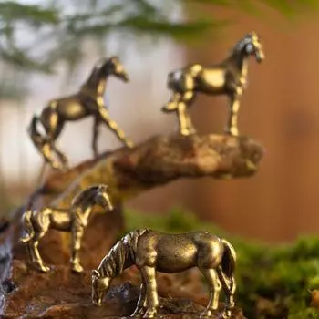 2 шт. Миниатюрная фигурка лошади, антикварная лошадка, кукла, статуэтка лошади, чай, питомец, гостиная Style 1