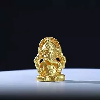 2 шт. Миниатюрная статуя Будды Ганеши, золотой слон, миниатюрные фигурки, домашний декор, настольное украшение