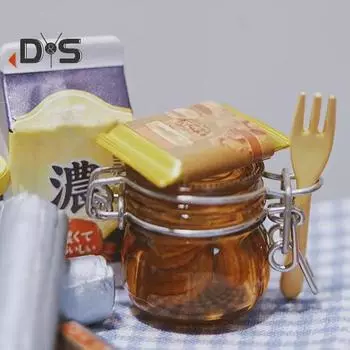 2 шт. Миниатюрные банки для хранения кукольного домика, прозрачная мини-банка с крышкой, имитация герметичной банки, модель для 1:6 Украшение кухни для кукольного домика розовый