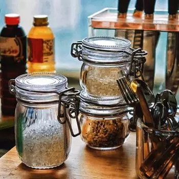 2 шт. Миниатюрные банки для хранения кукольного домика, прозрачная мини-банка с крышкой, имитация герметичной банки, модель для 1:6 Украшение кухни для кукольного домика