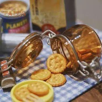 2 шт. Миниатюрные банки для хранения кукольного домика, прозрачная мини-банка с крышкой, имитация герметичной банки, модель для 1:6 Украшение кухни для кукольного домика темно-зеленого