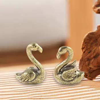 2 шт. Миниатюрные фигурки пар фламинго, скульптуры, прочная уникальная медная столешница