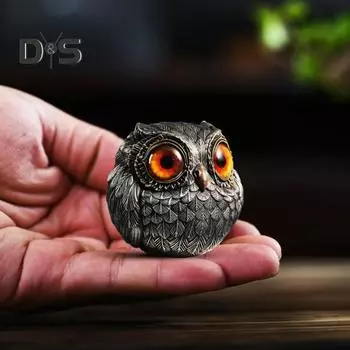 2 шт. миниатюрные фигурки сов, ручная работа, статуя совы, маленькая скульптура совы из смолы, настольное украшение для декора домашней полки 2pcs синий