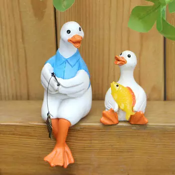 2 шт. Миниатюрные фигурки уток, сделай сам, бонсай, поделки из смолы, декоративные украшения для горшков для патио