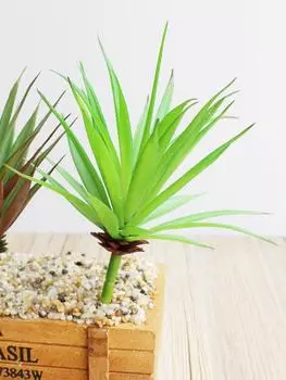 2 шт. миниатюрные суккуленты имитация мини DIY пластиковый офисный декор сад домашний офис декор зелёный