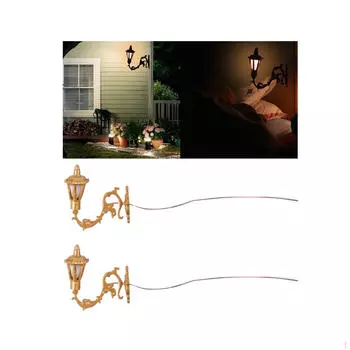 2 шт. Миниатюрные уличные фонари, подвесные лампы, украшения, игрушки, аксессуары 1:12 винтажных настенных моделей style A