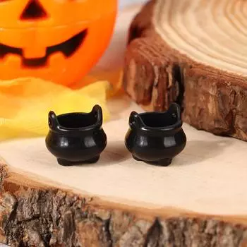 2 шт. Миниатюрный котел на Хэллоуин, мини-ведро для конфет на Хэллоуин, котел ведьмы A4