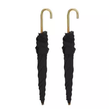 2 шт. Миниатюрный зонтик из черной ткани DIY для кукольного домика, декоративный аксессуар 1:12