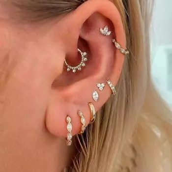 2 шт., минимальные серьги-кольца из нержавеющей стали с цирконием, женские серьги-гвоздики для козелка, хряща, раковины, серьги-гвоздики, украшения для пирсинга