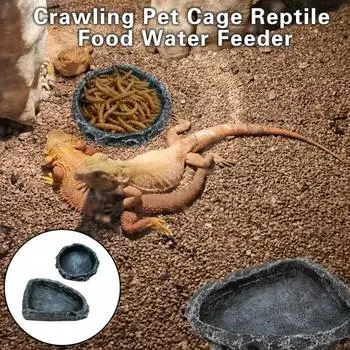 2 шт., миска для рептилий, большая емкость, легко чистится, смоляная клетка для ползания домашних животных, кормушка для рептилий, кормушка для воды для дома B