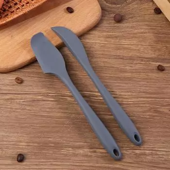 2 шт. Многоцелевой силиконовый шпатель для крема, набор ножей для масла, для намазывания масла, сыра, масла, джема, скребок в форме полумесяца серый