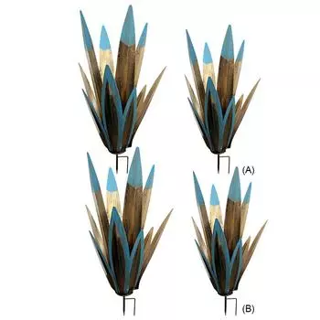 2 шт. многоцветный светодиодный солнечный светильник металлическая садовая скульптура агава ручная роспись металлическая садовая агава украшения текила растение домашний декор A
