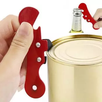 2 шт. многофункциональная открывалка для бутылок из нержавеющей стали с боковым вырезом ручной консервный нож кухонные инструменты креативный подарок в 2PCS красный