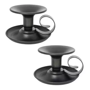 2 шт. Многофункциональные подсвечники с ручкой для различных случаев Металлический подсвечник чёрный