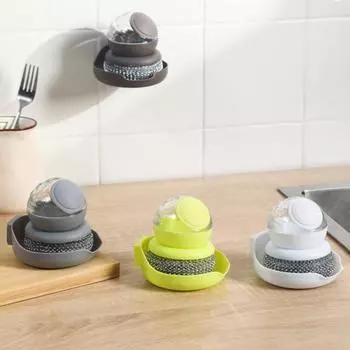 2 шт., многофункциональные щетки для чистки, эргономичный дизайн, многоразовые щетки с жесткой щетиной, автоматический дозатор жидкого мыла серый