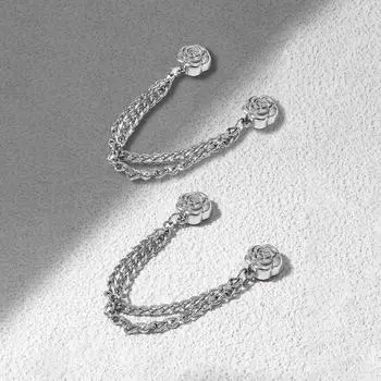 2 шт. Многофункциональный магнитный зажим для одежды с цепочкой, металлические кнопки, зажим для одежды, шарфа, брюк, манжет, фиксатор, магнитная булавка