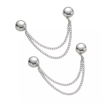 2 шт. Многофункциональный магнитный зажим для одежды с цепочкой, многоцелевой безштифтовой металлический зажим для пуговиц, одежды, шарфа, брюк, манжет, фиксатор, магнитная булавка серебряный