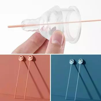 2 шт. многоразовая силиконовая щетка для соломинки с стержнем из нержавеющей стали. Удлиненная щетка для чистки труб. Щетка для чистки крышки соломенной бутылки для напитков. Соломинка для питья.