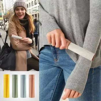 2 шт. многоразовый портативный липкий ролик в форме помады липкий пылеудаляющий очиститель для домашних животных Grey Blue