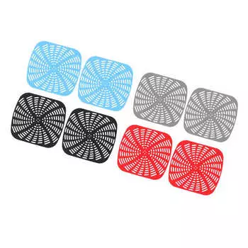 2 шт. многоразовый силиконовый коврик для фритюрницы с антипригарным покрытием внутренний коврик для выпечки квадратный силиконовый коврик для фритюрницы синий