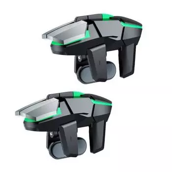 2 шт. мобильный игровой контроллер триггер универсальный простой в установке высокочувствительный игровой контроллер стрельба прицеливание геймпад ручка джойстики чёрный