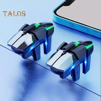 2 шт. мобильный игровой контроллер триггер универсальный простой в установке высокочувствительный игровой контроллер стрельба прицеливание геймпад ручка джойстики чёрный