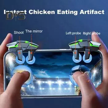 2 шт. мобильный игровой контроллер триггер универсальный простой в установке высокочувствительный игровой контроллер стрельба прицеливание геймпад ручка джойстики чёрный