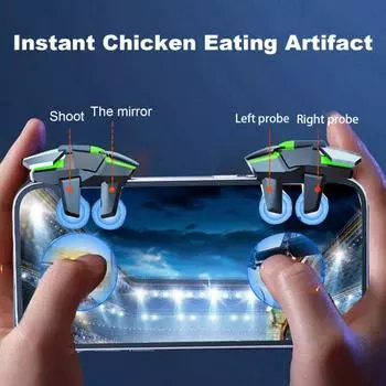 2 шт. мобильный игровой контроллер триггер универсальный простой в установке высокочувствительный игровой контроллер стрельба прицеливание геймпад ручка джойстики чёрный