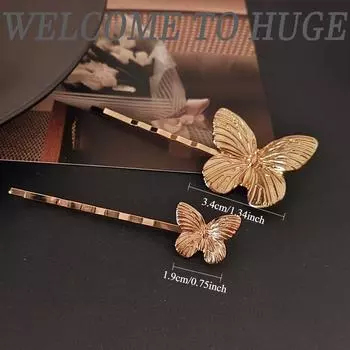2 шт. Мода Европа и Америка Ретро Сплав Стрекоза Бабочка Заколка для волос Боковые зажимы для волос для женщин девушек Аксессуары для волос