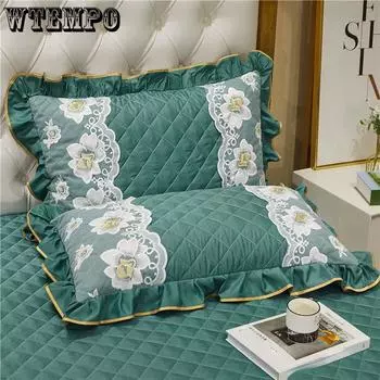 2 шт. модальные кружевные наволочки с бутонами, однотонные вышитые одна пара, наволочки для взрослых, спальни, общежития, наволочки 48X74cm2Pcs