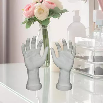 2 шт. Модель руки, поддельные руки, левая и правая, реквизит для фотосъемки, реалистичная игрушка-манекен для ногтей white