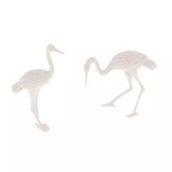 2 шт. Модели журавлей с красной короной, мини-фигурки птиц-лебедей, пластиковые игрушки, декорации, макеты, миниатюры, ландшафтный декор 1set