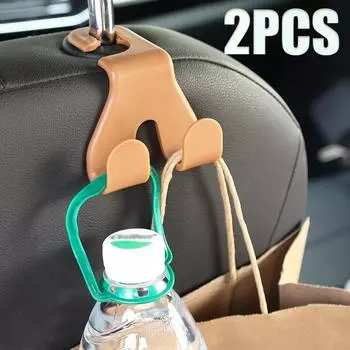 2 шт. Модернизированный двойной крючок для подголовника заднего сиденья, скрытый креативный многофункциональный крючок для подвешивания на заднее сиденье автомобиля