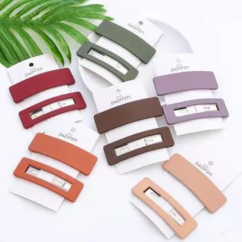 2 шт., модная акриловая матовая квадратная шпилька для волос, шпилька принцессы для девочек, модная акриловая матовая квадратная шпилька для волос