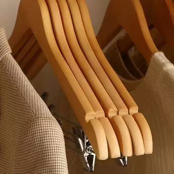 2 шт. модная вешалка для одежды из цельного дерева, недеформируемая, роскошный крючок для хранения в шкафу с зажимом, бытовая высококачественная вешалка для одежды цвет старого дерева