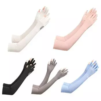 2 шт. модные длинные перчатки с защитой от ультрафиолета, сетчатые дышащие солнцезащитные перчатки с рукавами, перчатки из ледяного шелка розовый