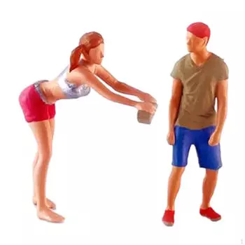 2 шт. Модные фигурки 1:64 фигурки людей, расписанные вручную, смола для фотореквизита, диорамы