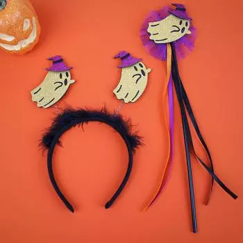 2 шт. Модные Хэллоуинские повязки на голову Тыква Дьявол Повязки на голову Девочки Фестиваль Вечеринка Косплей Повязка для волос Детские Детские Аксессуары для волос