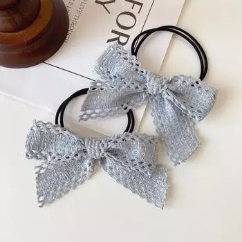 2 шт. Модные милые полые кружевные резинки для волос с бантом, эластичные, для женщин, девушек, для вечеринок, аксессуары для волос