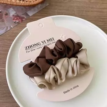 2 шт. Модные однотонные атласные шелковые резинки для волос для женщин, резинки для волос, завязки, резинка, держатель для французского хвоста, женские аксессуары для волос One Size