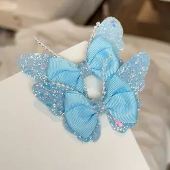 2 шт. Модные радужные заколки для волос с бабочками, заколки для волос, блестящие заколки для волос для девочек, милые детские заколки, детский подарок