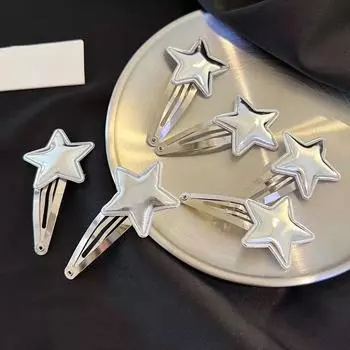 2 шт., модные заколки для волос с серебряной звездой, модные заколки для женщин и девочек, головные уборы, аксессуары для волос для девочек и детей