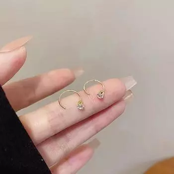 2 шт. модные женские полукруглые серьги-кольца с подвесками ювелирные изделия серебряный