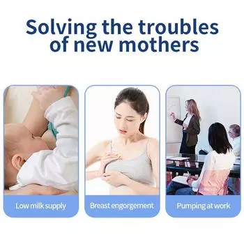 2 шт. Молокоотсос без помощи рук Переносной электрический молокоотсос Легкий вес со светодиодным дисплеем 4 режима и 12 1-Pack белый