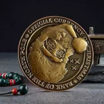 2 шт. монета Санта-Клауса номиналом один полярный пенни с двухсторонней резьбой на Рождество металлическая медаль красный