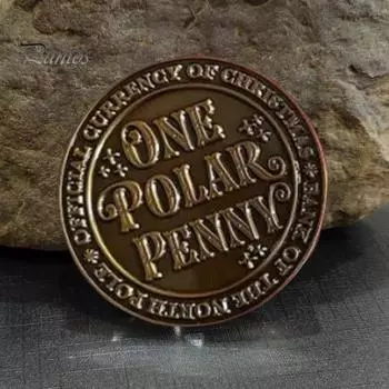 2 шт. монета Санта-Клауса в один полярный пенни, двухсторонняя резная рождественская металлическая медаль, памятный медальон, круглая коллекционная монета для домашнего офиса, стола красный