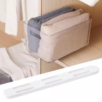 2 шт. монтажная направляющая для хранения без перфорации, простая установка, контейнер для хранения, направляющая, фурнитура, кухонные принадлежности белый