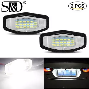 2 шт., мощные ксеноновые белые светодиодные лампы для номерного знака автомобиля Canbus для Honda Civic City Pilot Accord Odyssey MR-V Acura