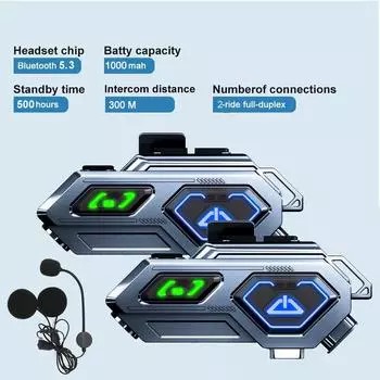 2 шт. мотоциклетная гарнитура Bluetooth для внутренней связи с шлемом, беспроводная гарнитура для езды на мотоцикле, водонепроницаемая гарнитура для звонков