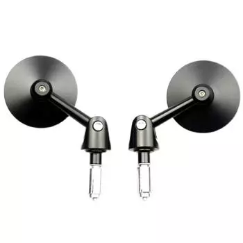 2 шт., мотоциклетное зеркало заднего вида, ручка, торцевое крепление, ретро зеркальный отражатель, модифицированный мотоцикл 1 pair чёрный